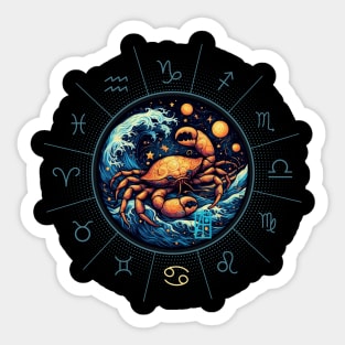 ZODIAC Cancer - Astrological CANCER - CANCER - ZODIAC sign - Van Gogh style - 15 Sticker